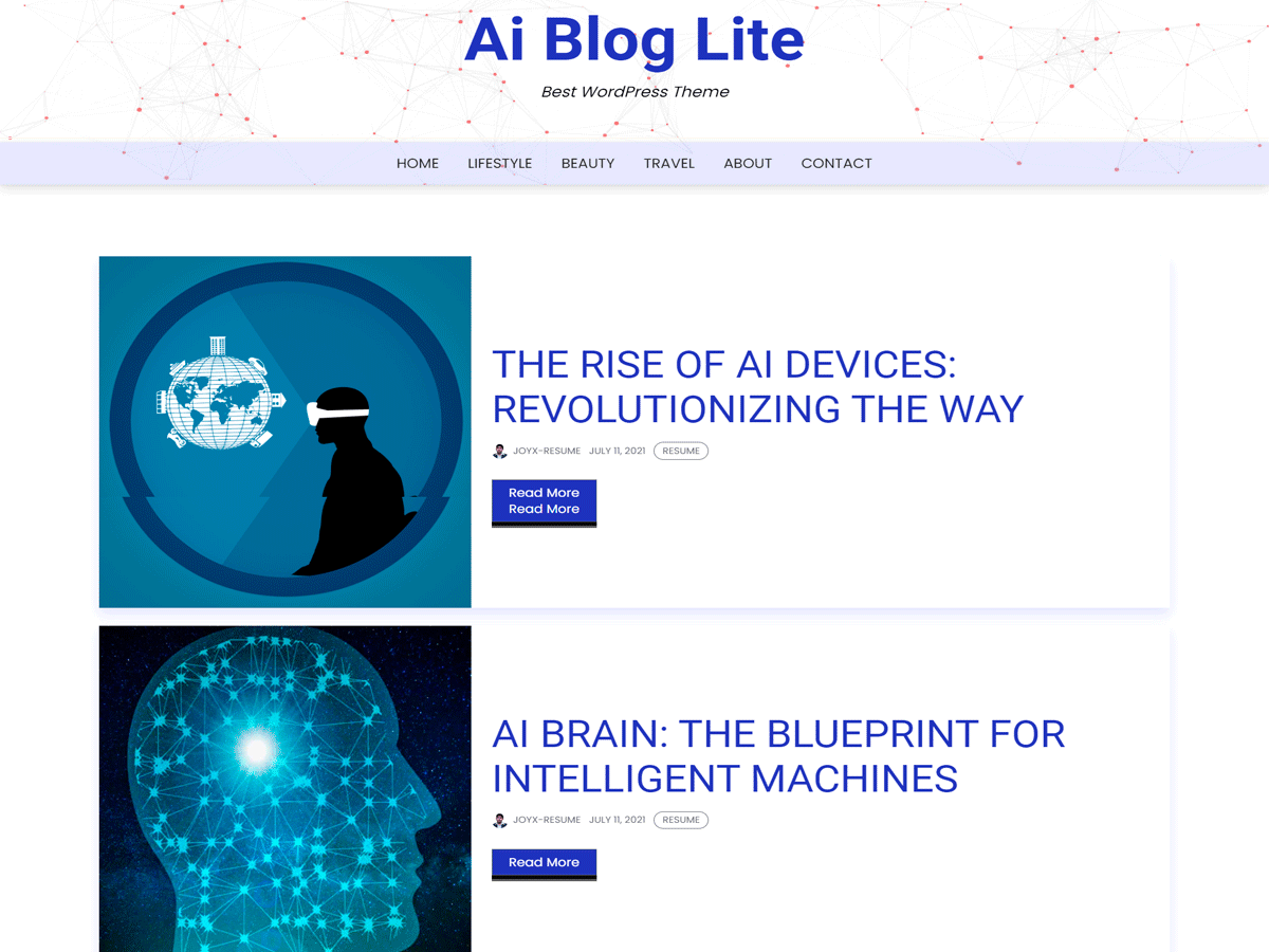 Ai Blog Lite 1.0.7 – WordPress Theme