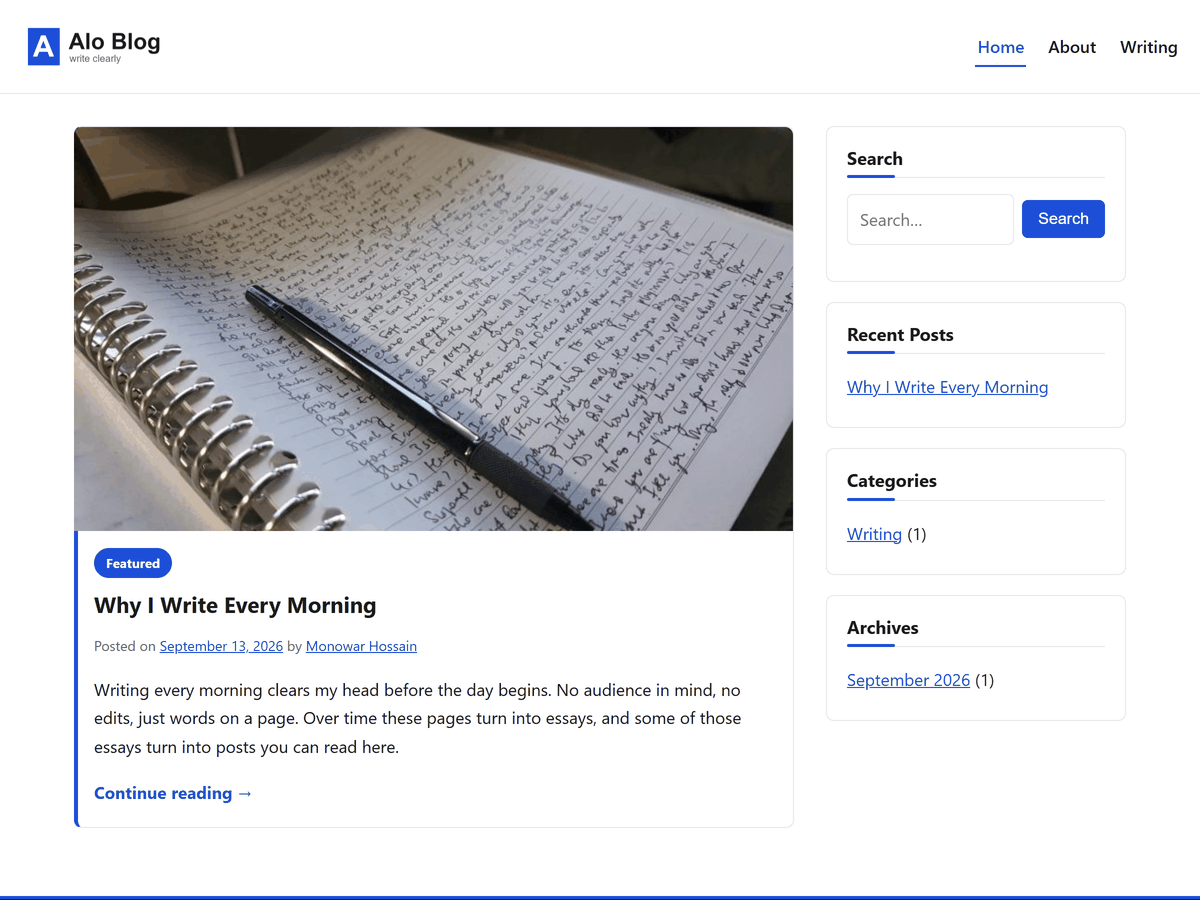 Alo Blog 1.0.4 – WordPress Theme