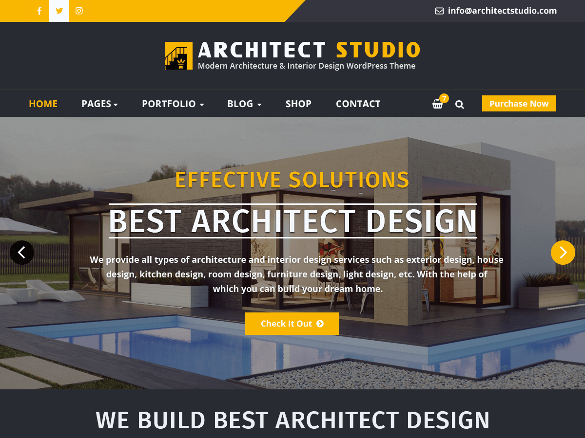 Screenshot of the Architect Studio theme