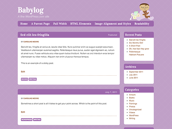 Preview of theme Babylog