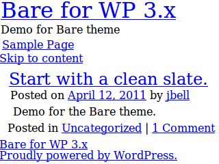 Preview of theme Bare