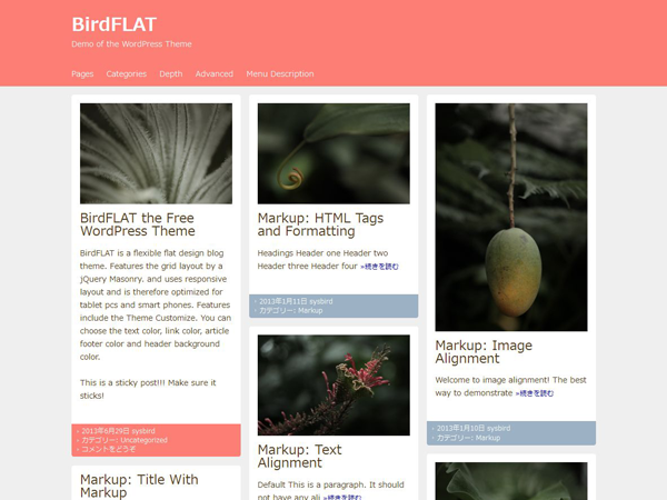 screenshot of theme BirdFLAT