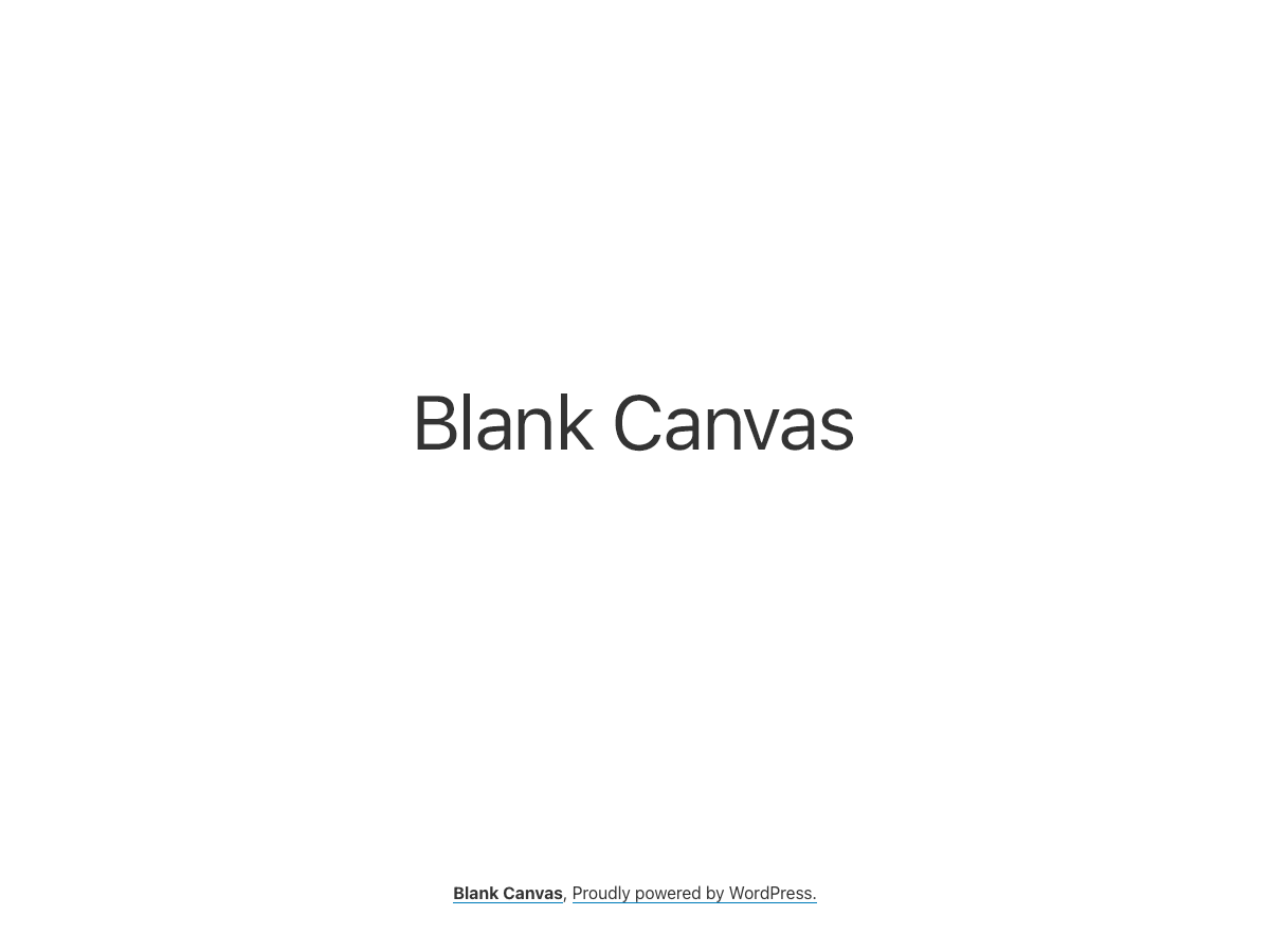 Preview of theme Blank Canvas