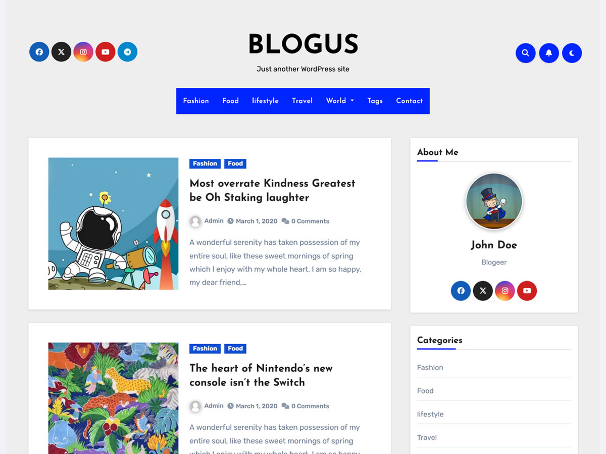 2024 年 64 个优秀免费 wordpress 博客主题 24 blogus