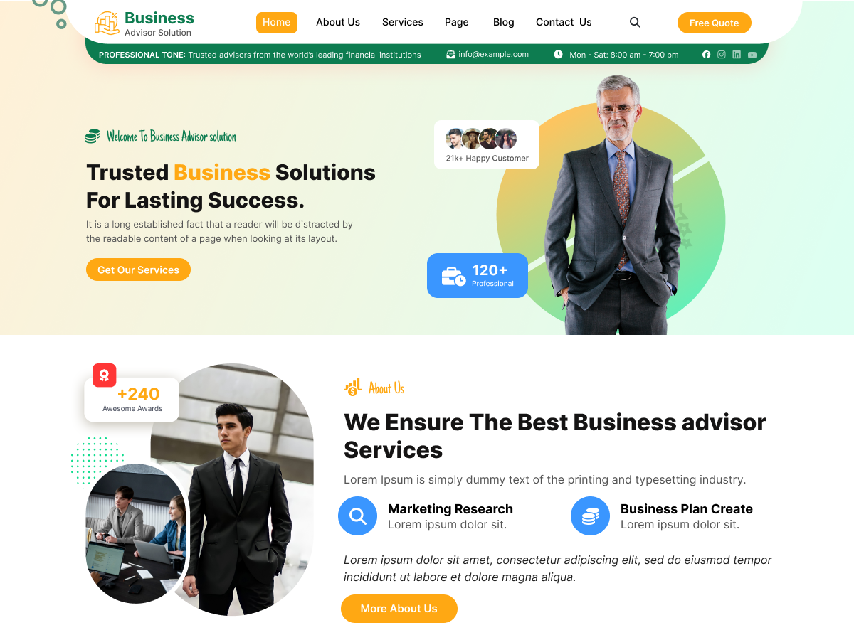 Business Coach Center 1.2 – WordPress Theme