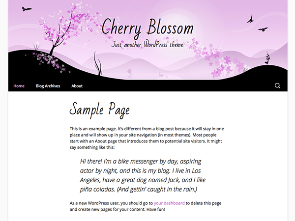 Preview of theme Cherry Blossom