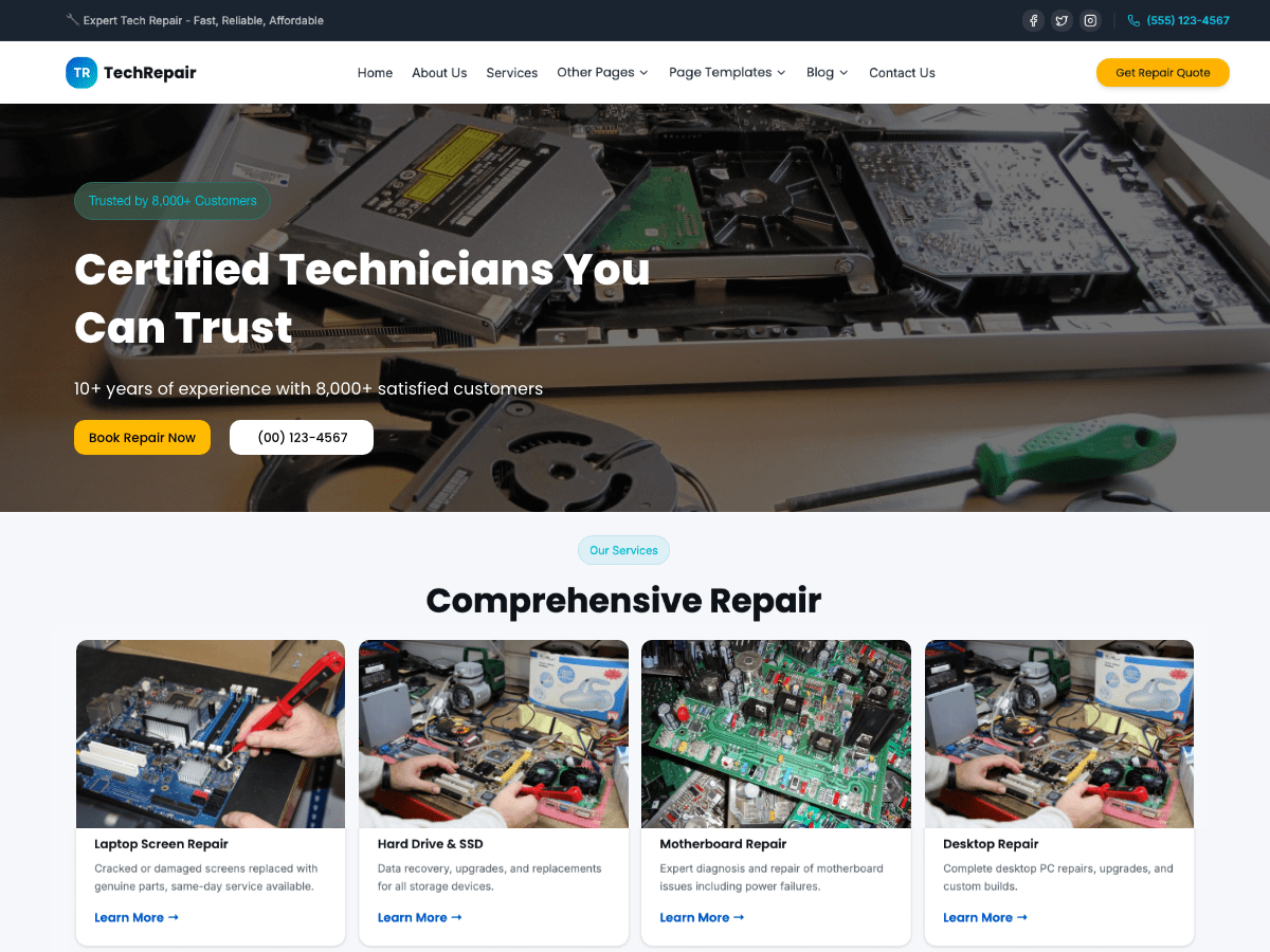 Computer Repair Solutions 14.0.9 – WordPress Theme
