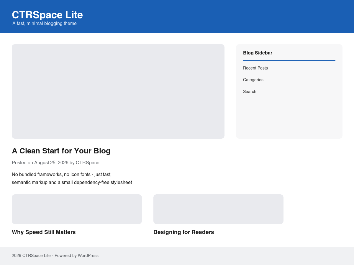 CTRSpace Lite 3.0.0 – WordPress Theme