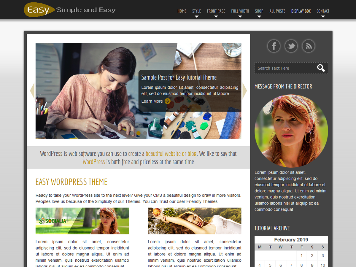 Screenshot of the Easy theme
