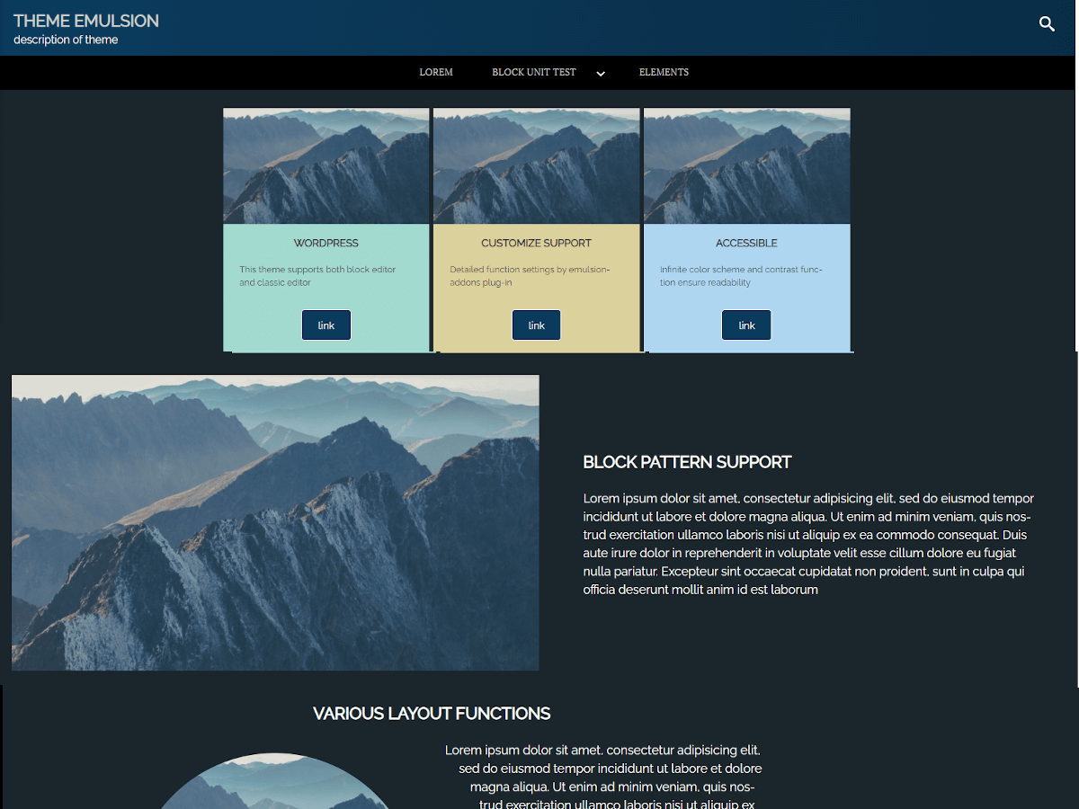 screenshot of theme emulsion