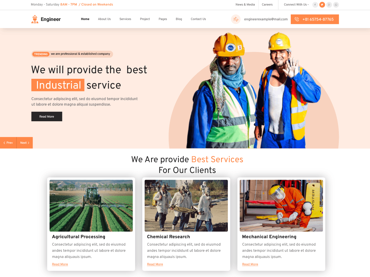 Engineering Manufacturing 6.1.4 – WordPress Theme