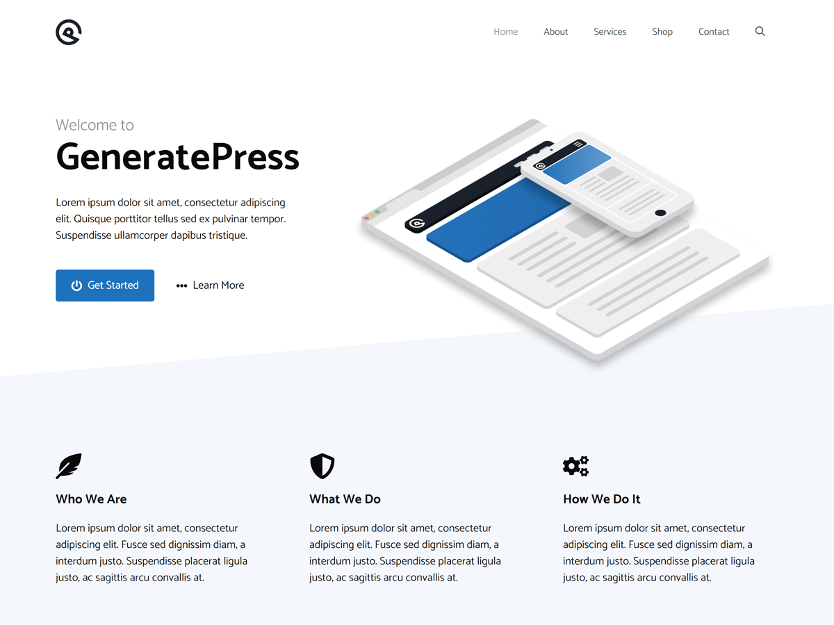 Preview of theme GeneratePress