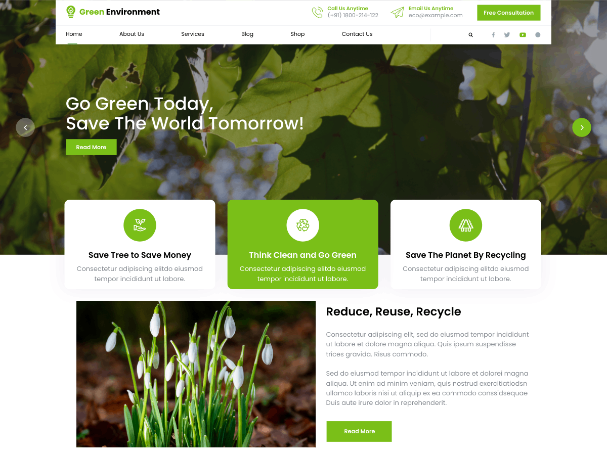 Green Environment 5.8.4 – WordPress Theme