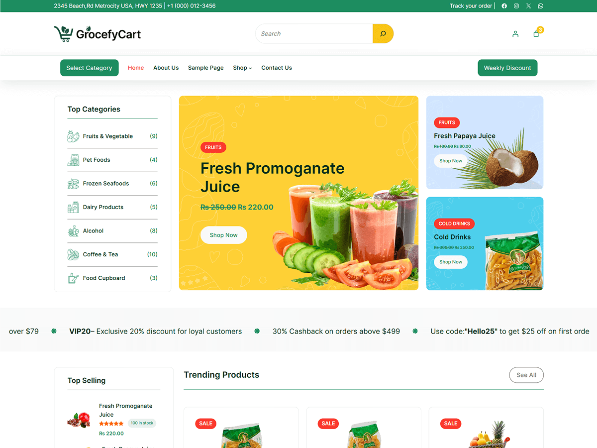 GrocefyCart 1.0.9 – WordPress Theme