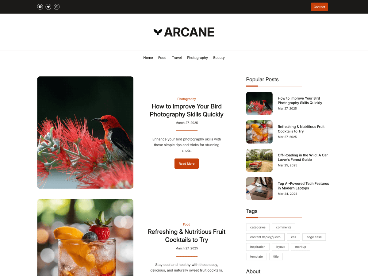 Lifestyle Blog Arcane