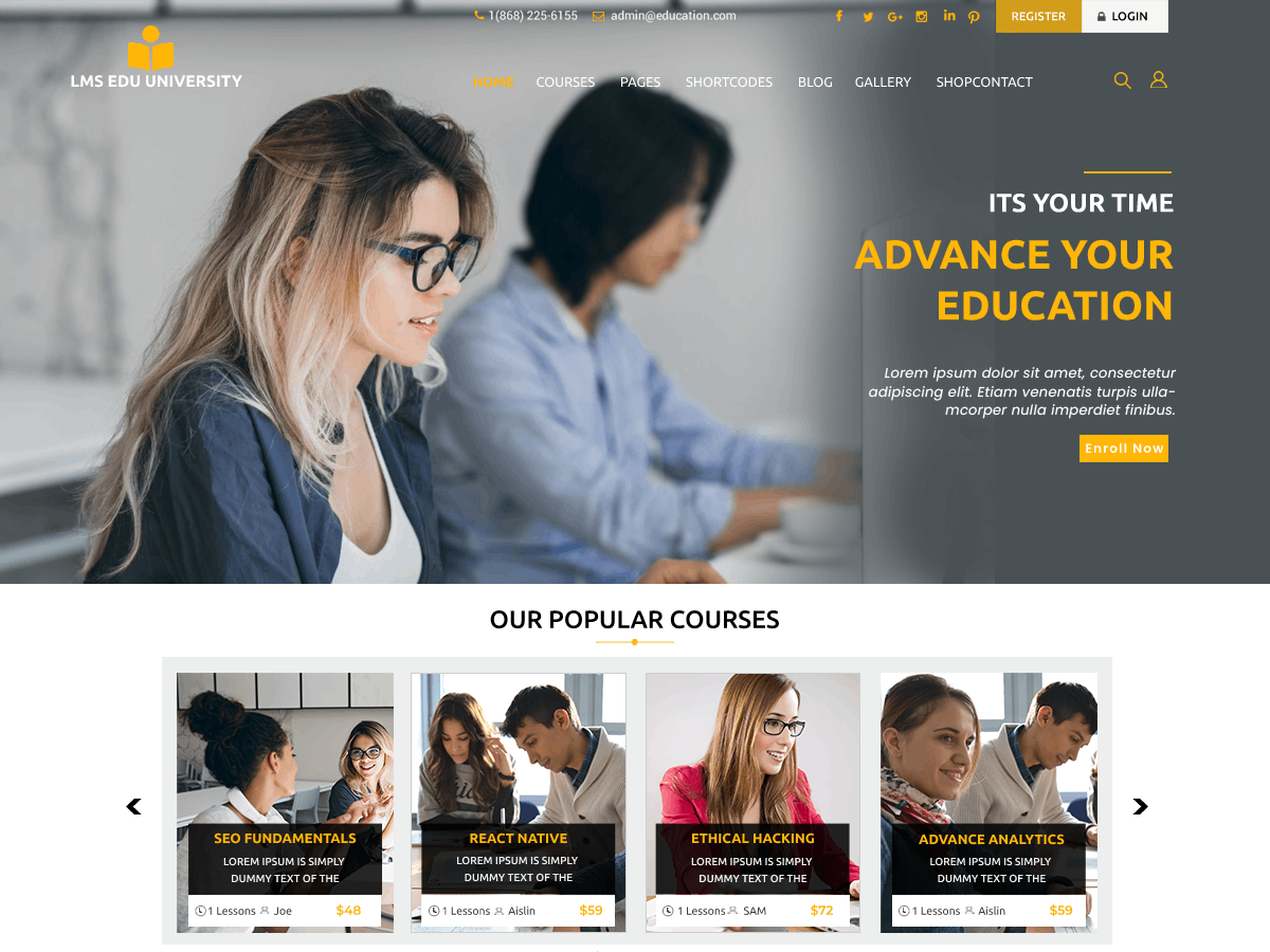 LMS Education University 7.5.5 – WordPress Theme