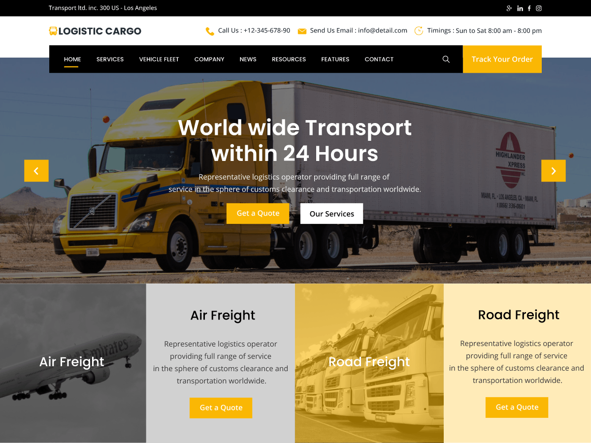 Logistic Cargo Trucking 6.5.4 – WordPress Theme