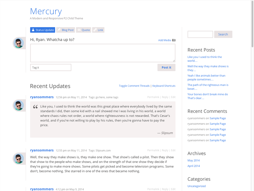 Preview of theme Mercury
