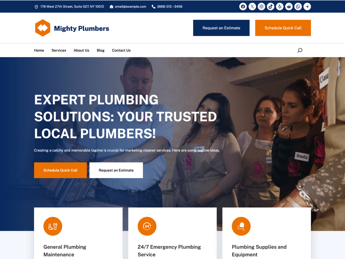 Mighty Plumbers 1.0.6 – WordPress Theme