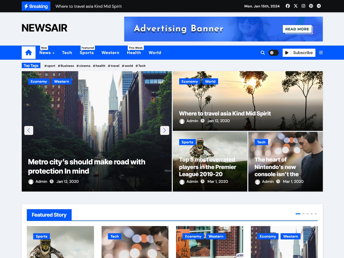 Newsair 2.4.3 – WordPress Theme