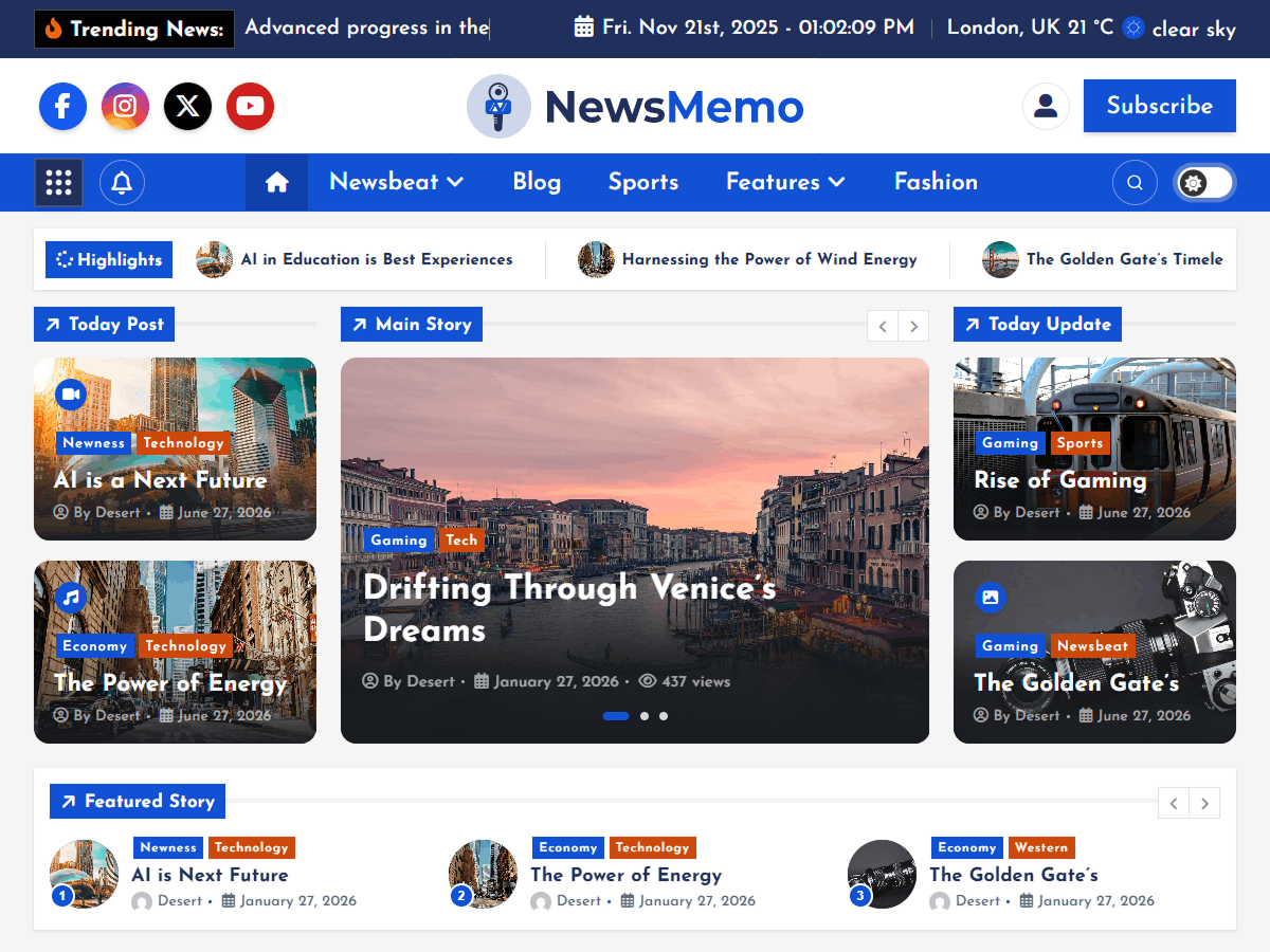 NewsMemo 1.0.21 – WordPress Theme