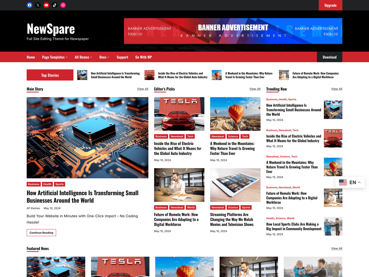 NewSpare 4.2.7 – WordPress Theme