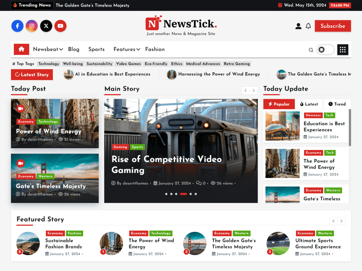 NewsTick 1.1.21 – WordPress Theme