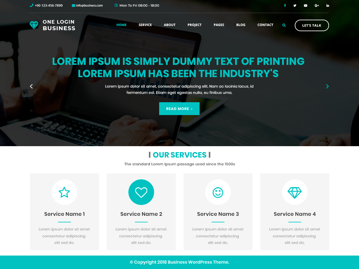 One Login Business 5.5.6 – WordPress Theme