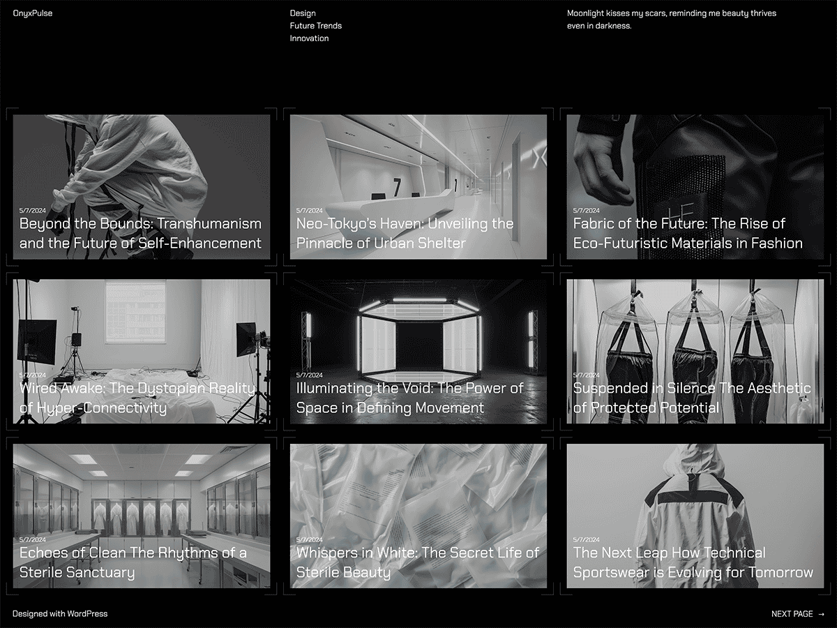 Preview of theme OnyxPulse