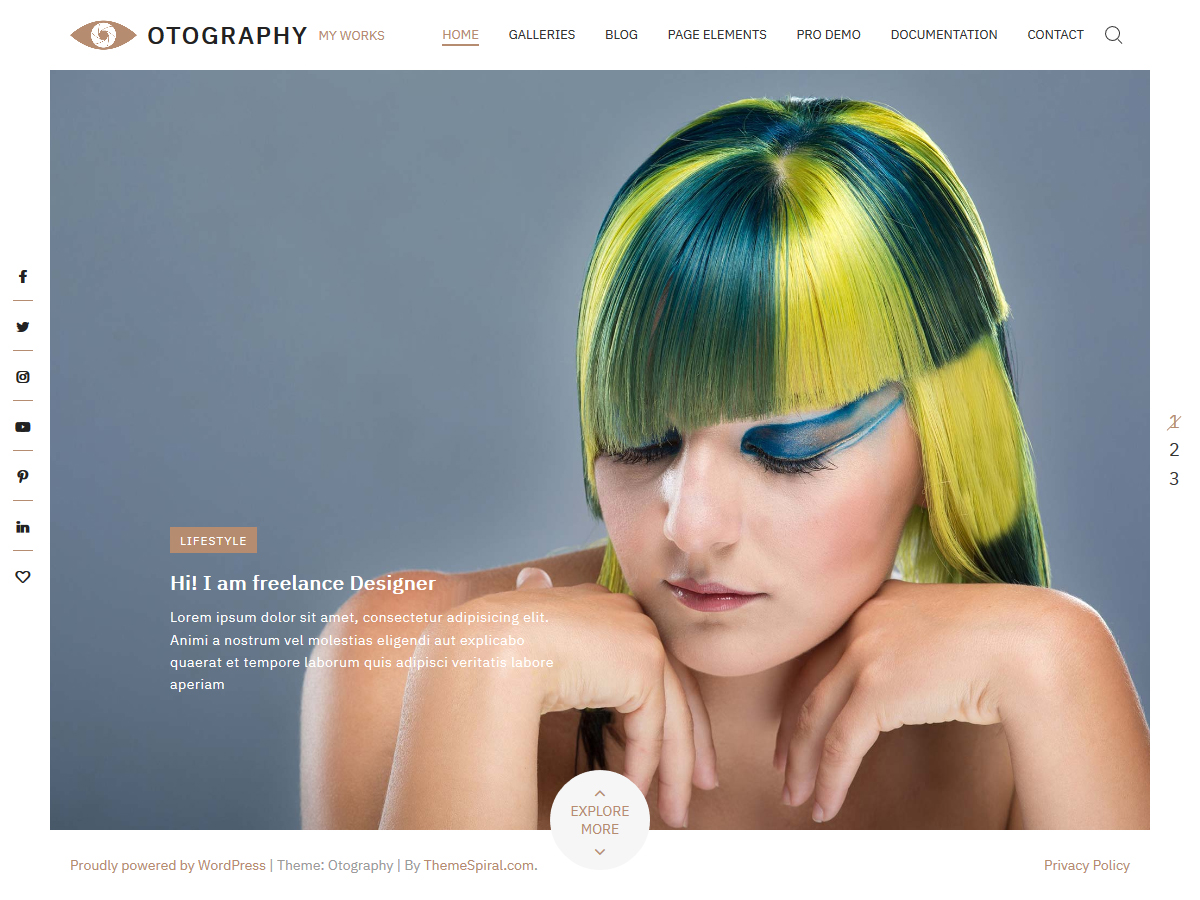 2024 年 64 个优秀免费 wordpress 博客主题 40 otography