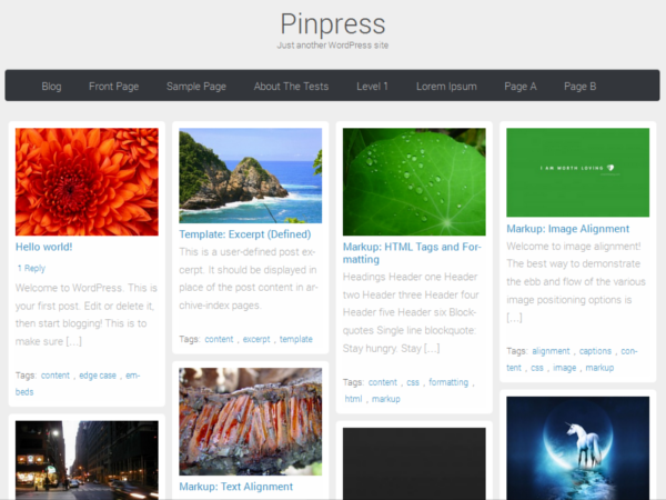 Preview of theme pinpress