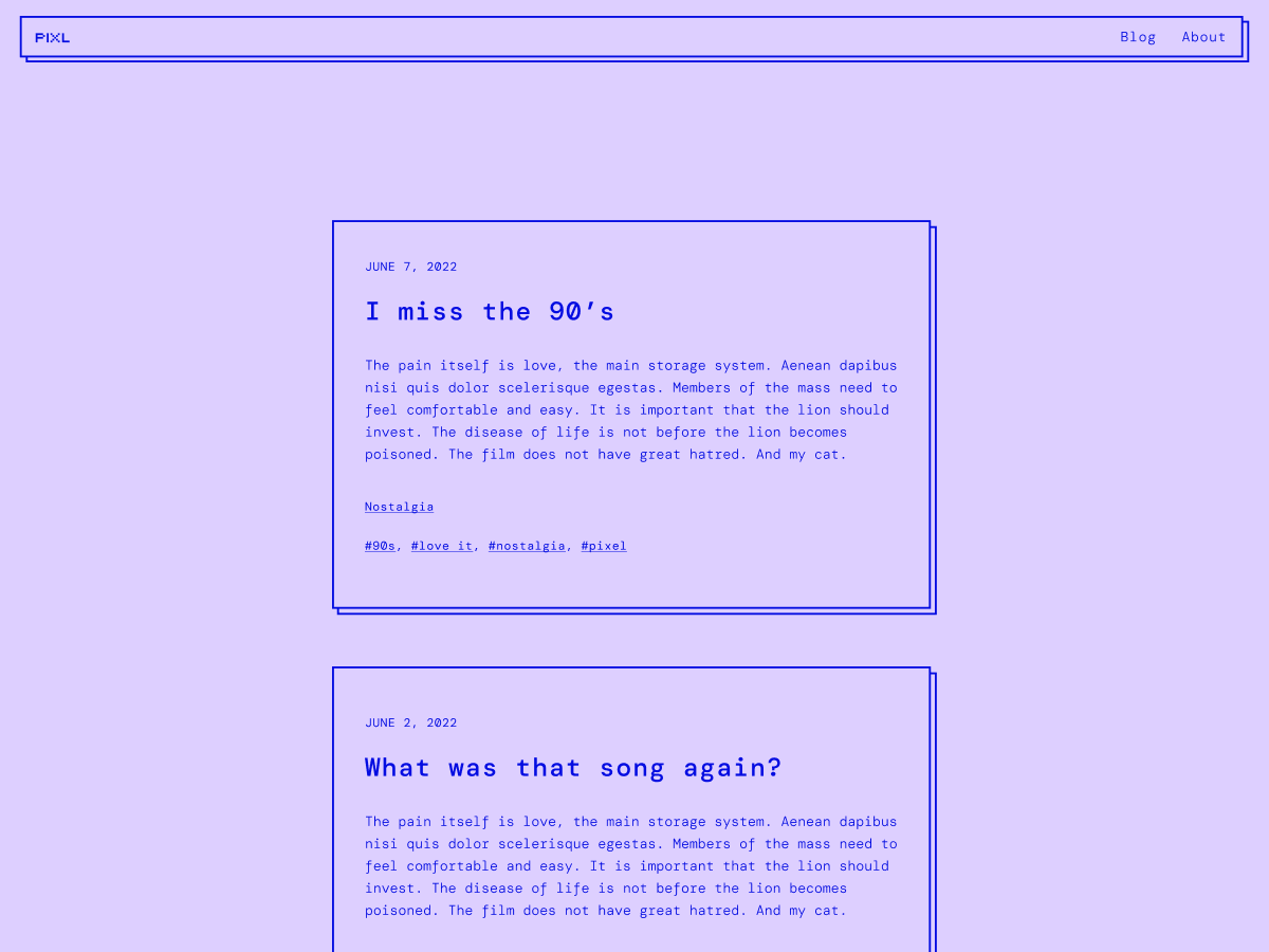 Preview of theme Pixl