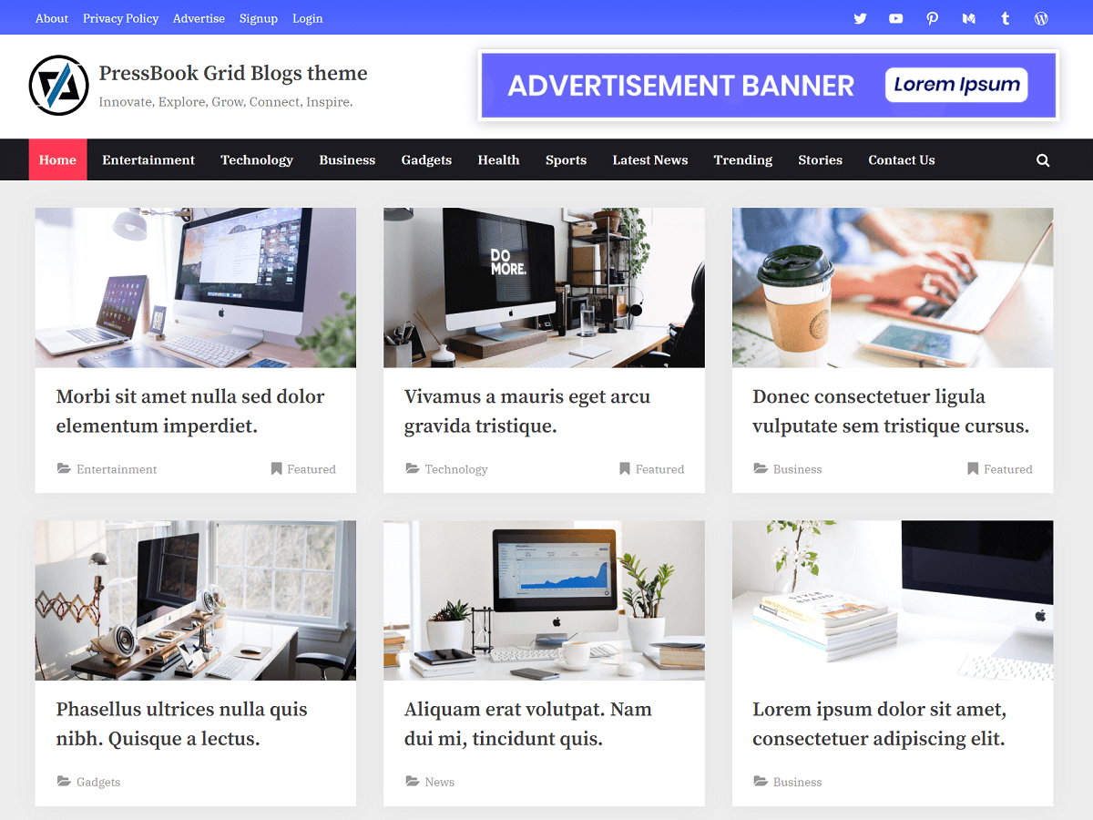 PressBook Grid Blogs