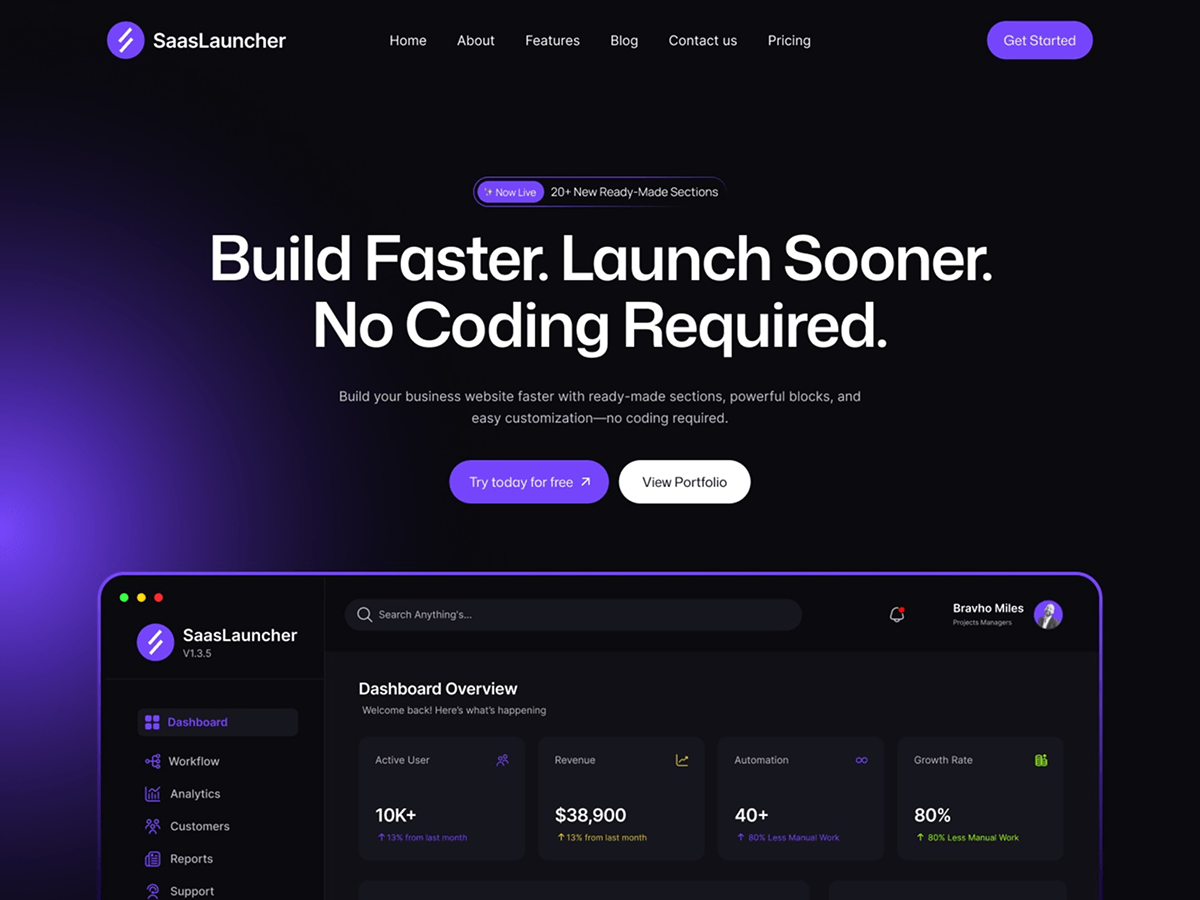 SaasLauncher 2.0.21 – WordPress Theme