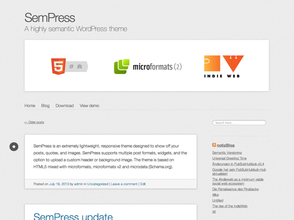 Preview of theme SemPress