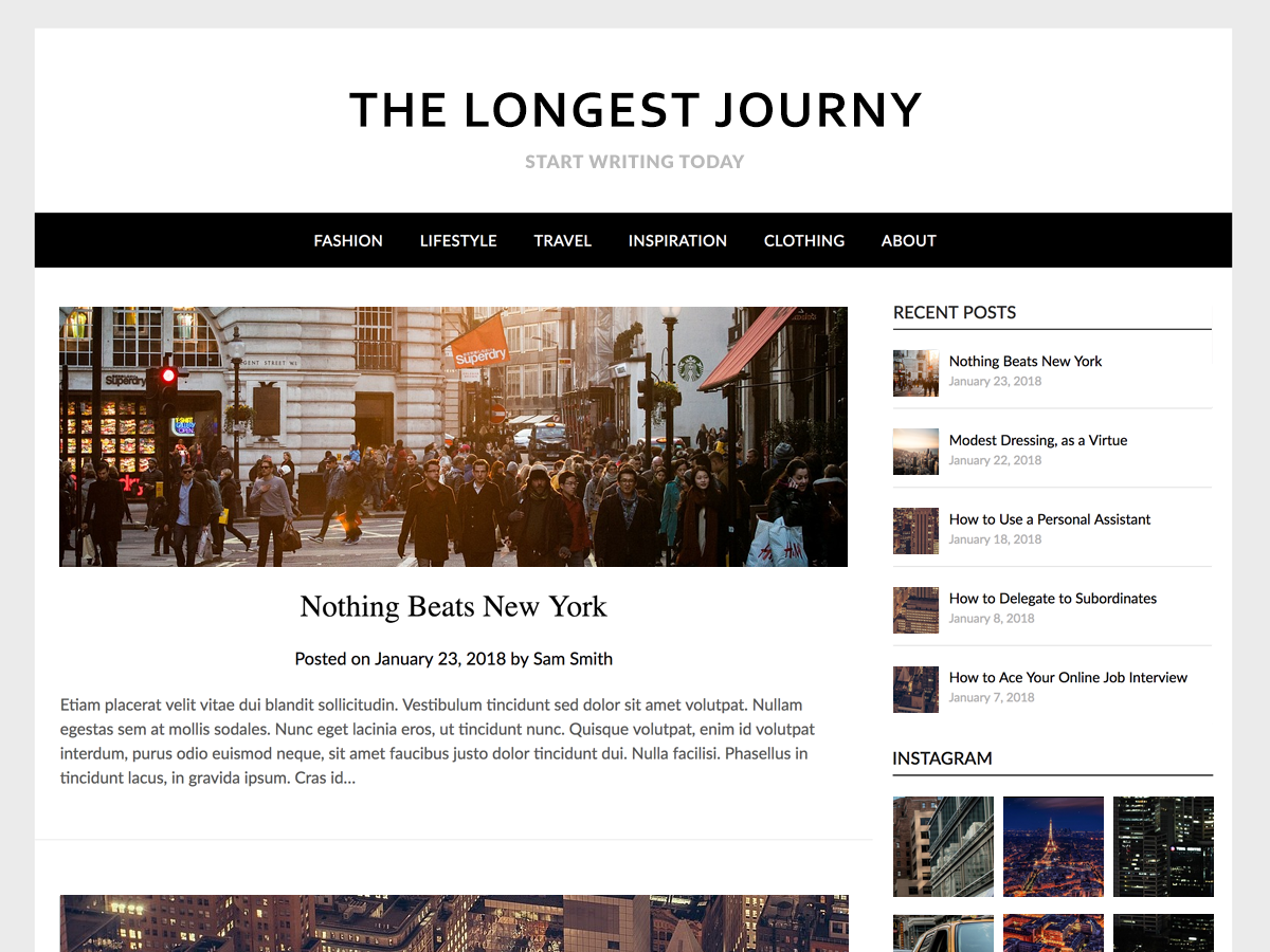 Screenshot of the Simple ResponsiveBlogily theme