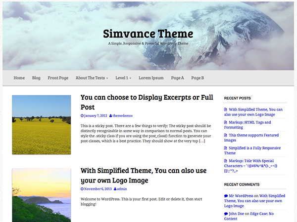 Preview of theme Simvance