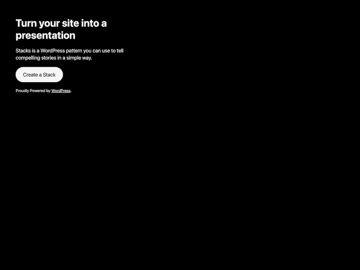 Screenshot of the Stacks theme