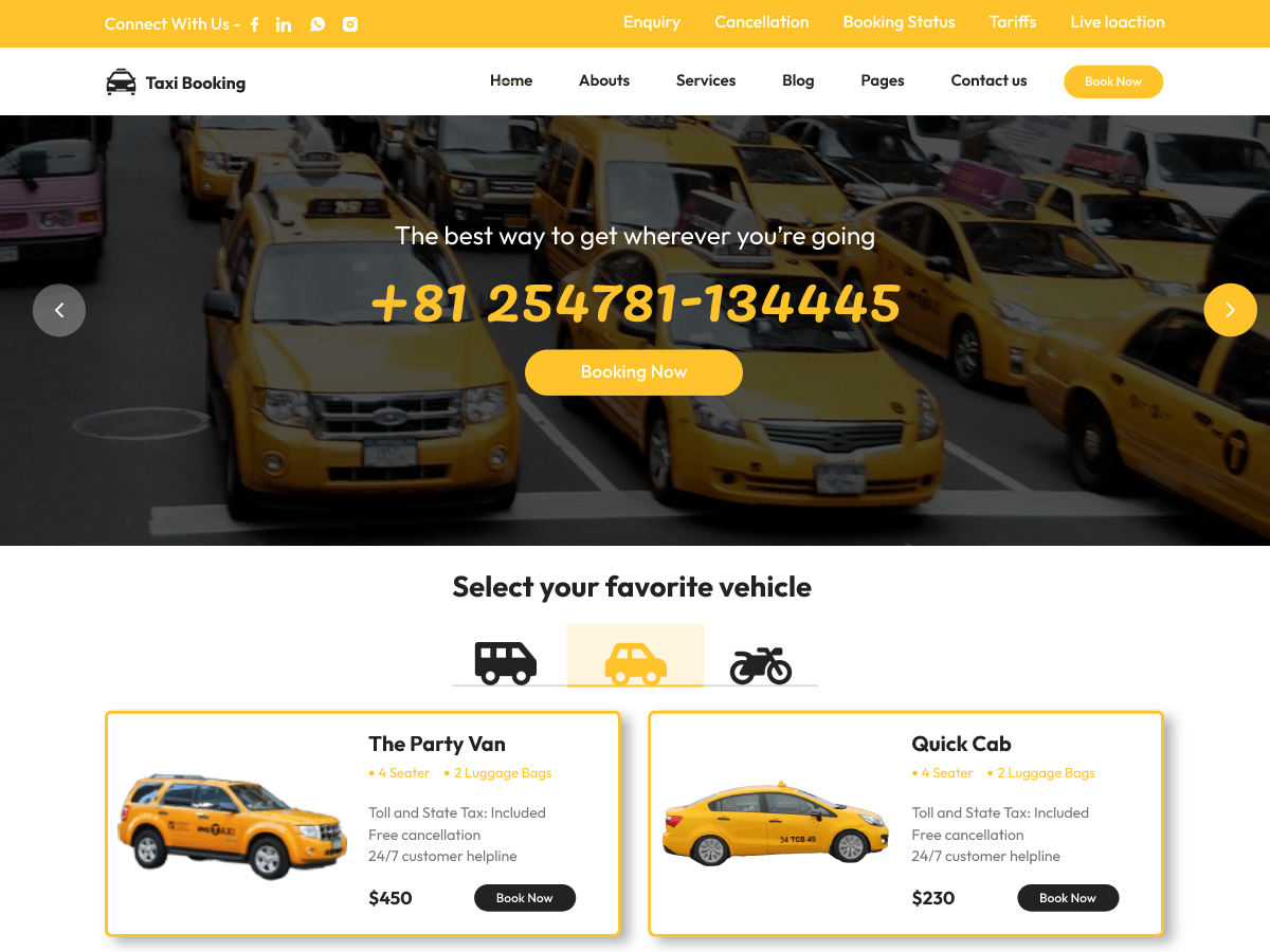 Taxi Booking 6.4.4 – WordPress Theme