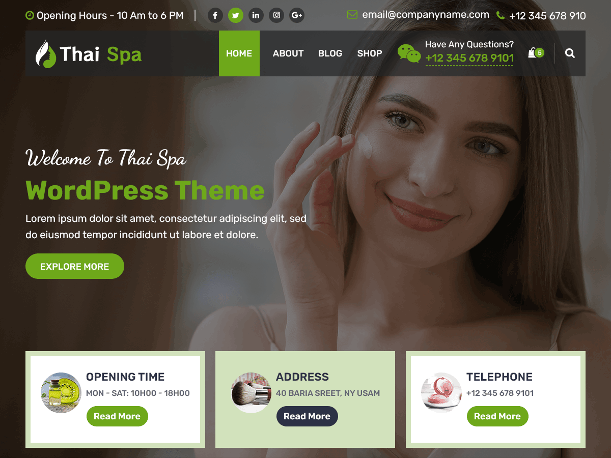 Thai Spa 20.3 – WordPress Theme