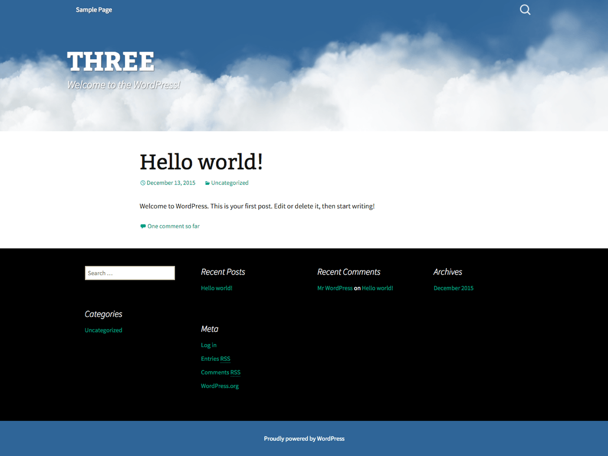 screenshot of theme Three