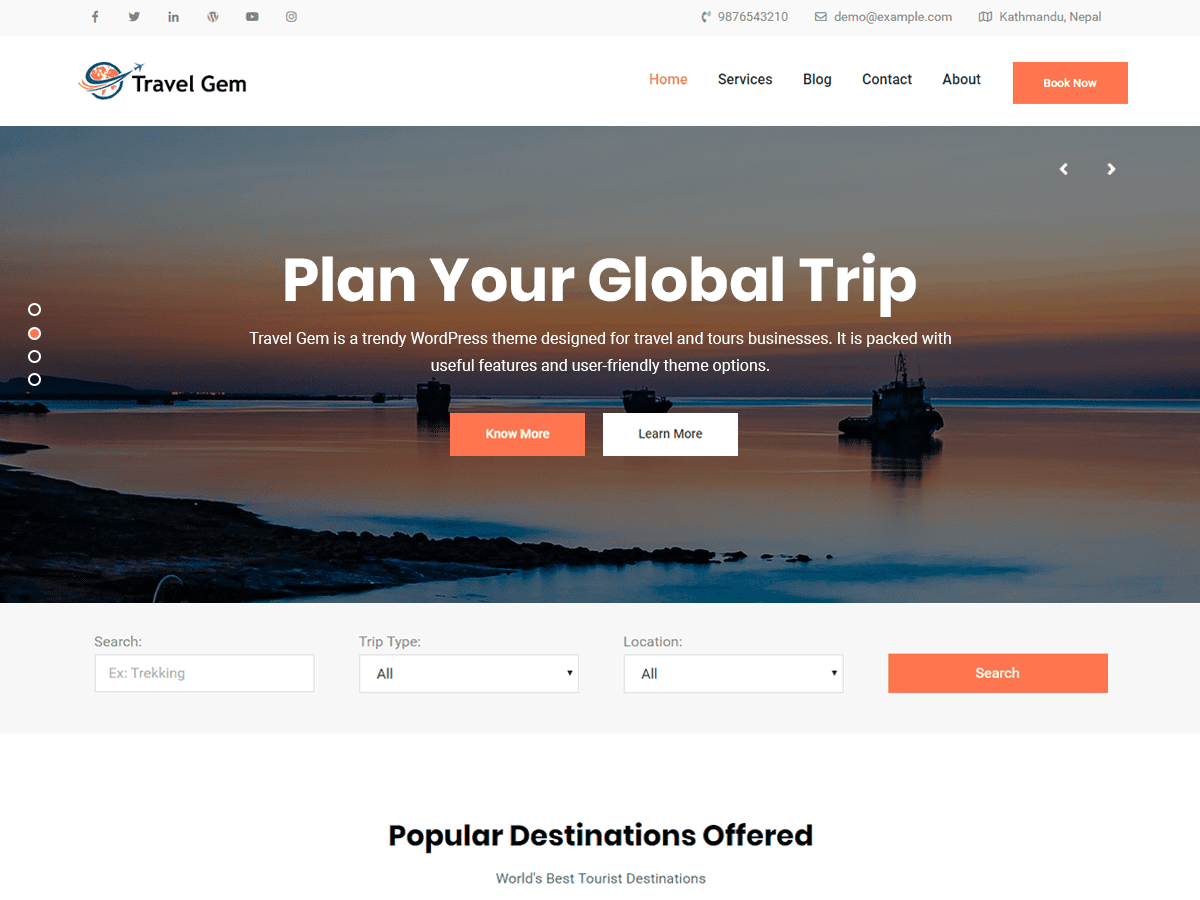 Travel Gem 2.1 – WordPress Theme