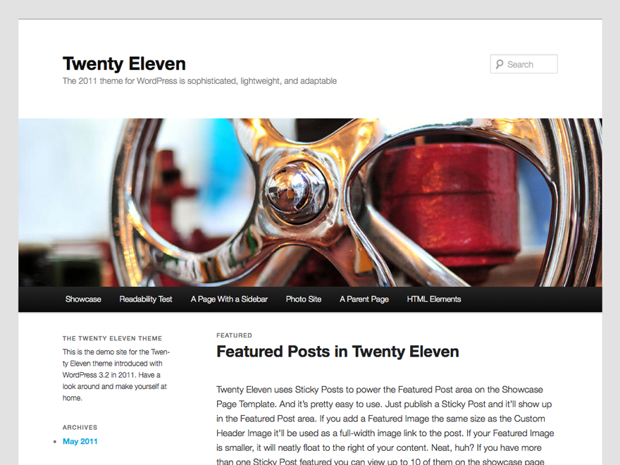 Preview of theme Twenty Eleven