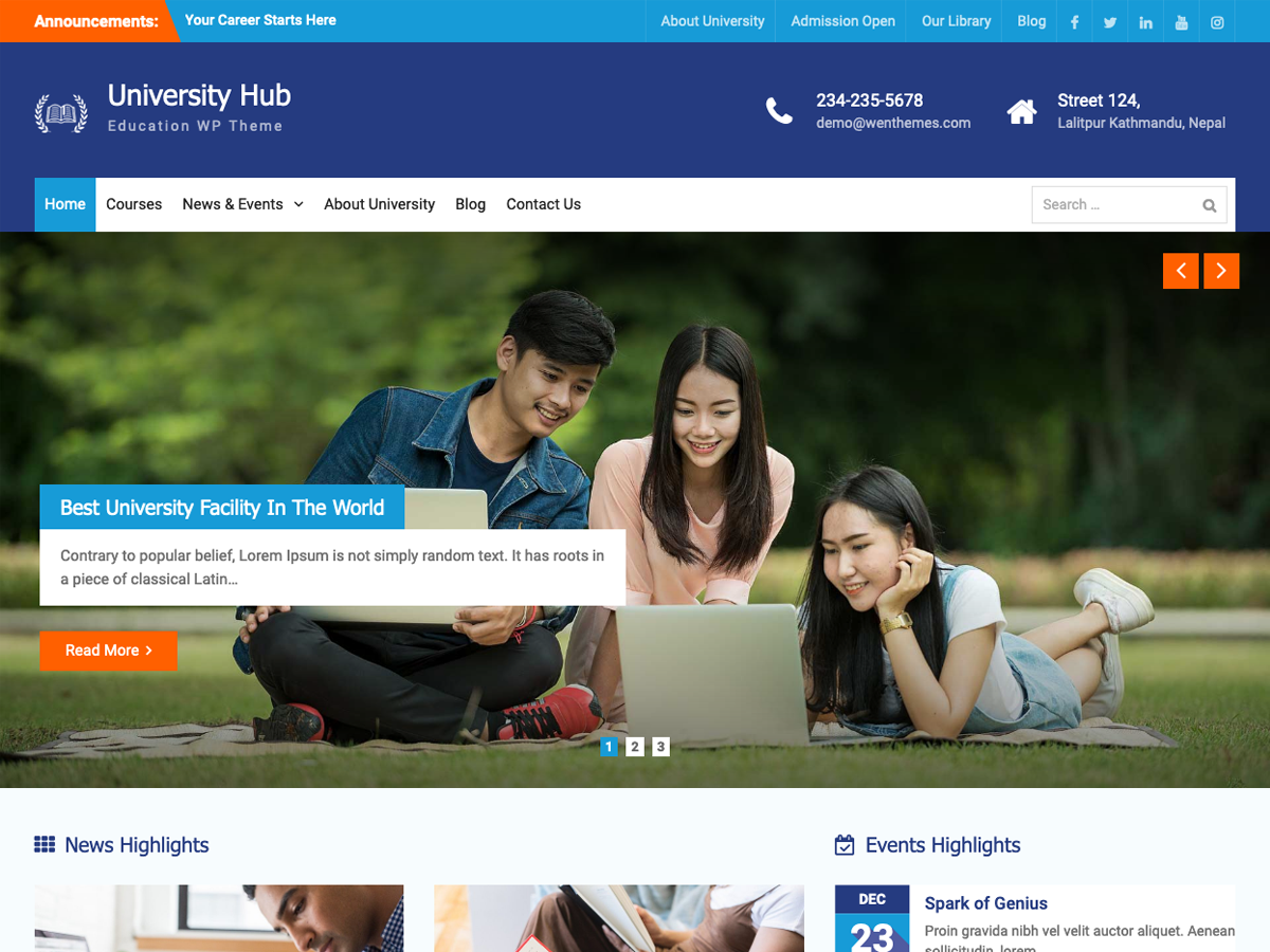 University Hub 2.4 – WordPress Theme