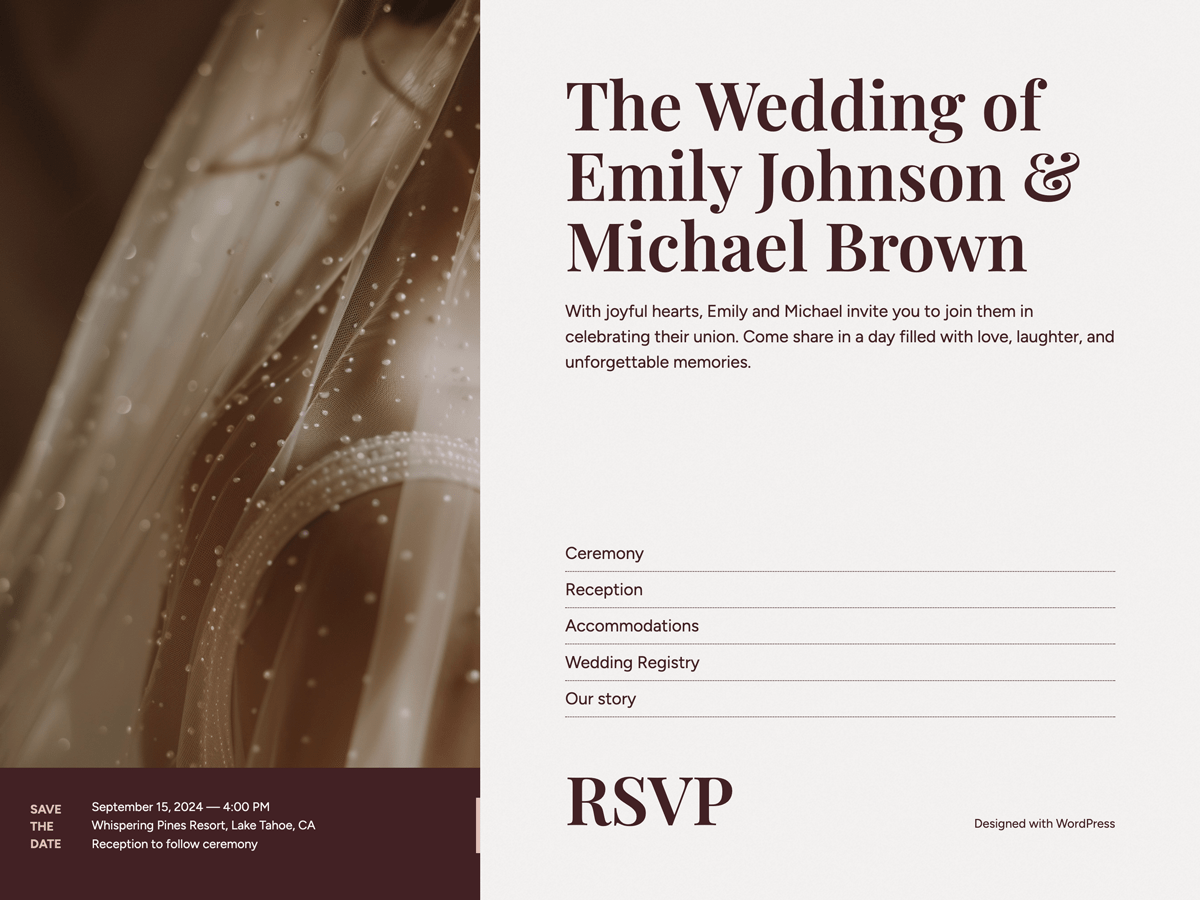 Preview of theme Vows