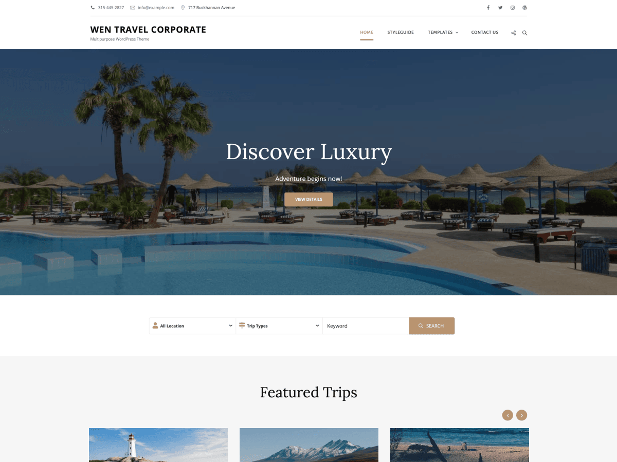 WEN Travel Corporate 1.1 – WordPress Theme