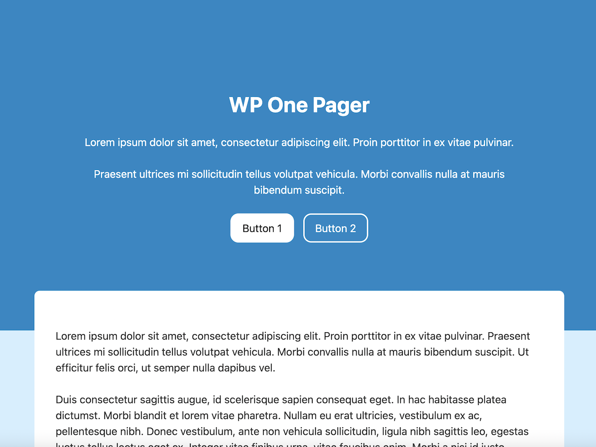 WP One Pager