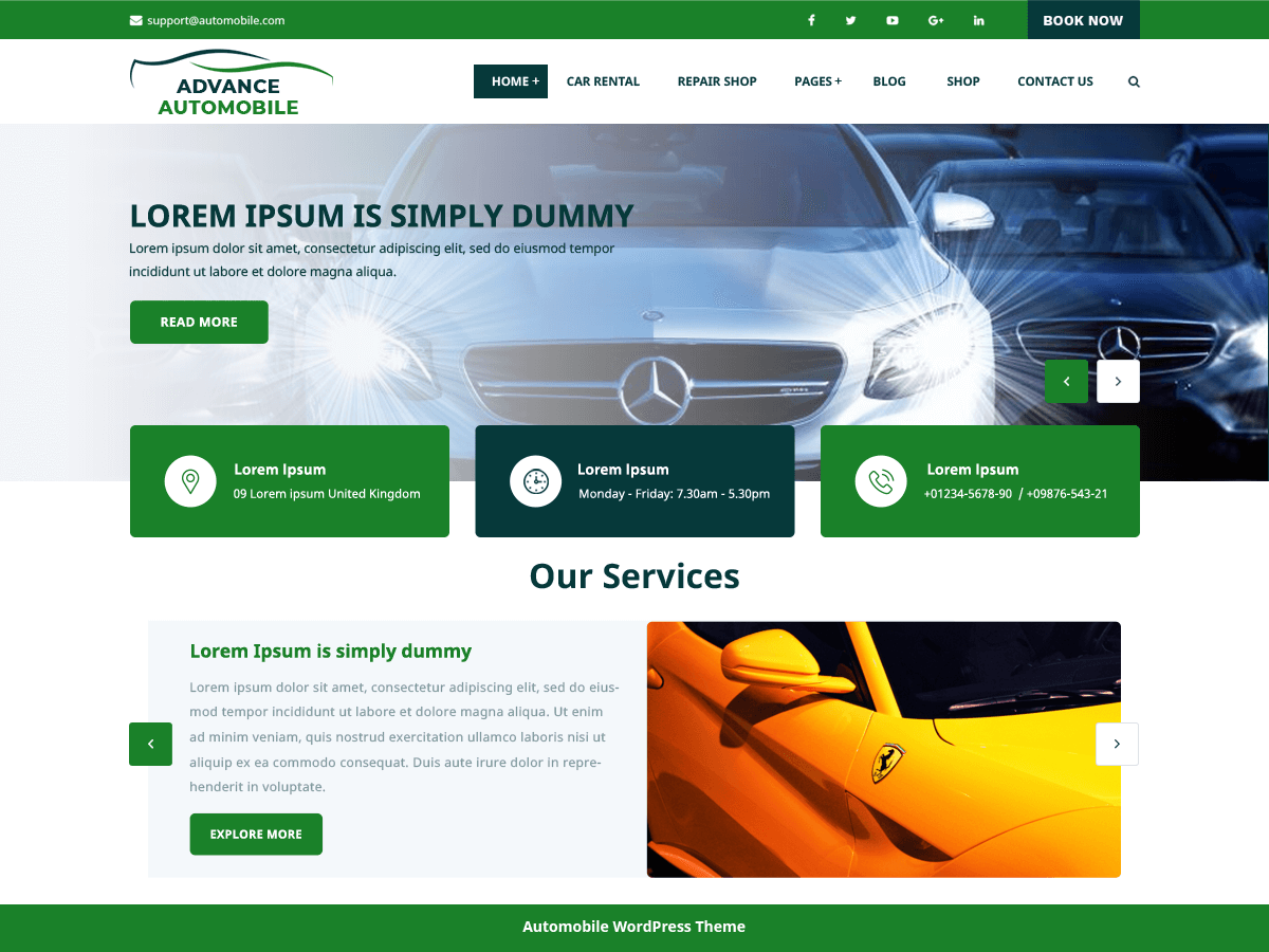 Advance Automobile WordPress Theme by themeshopy