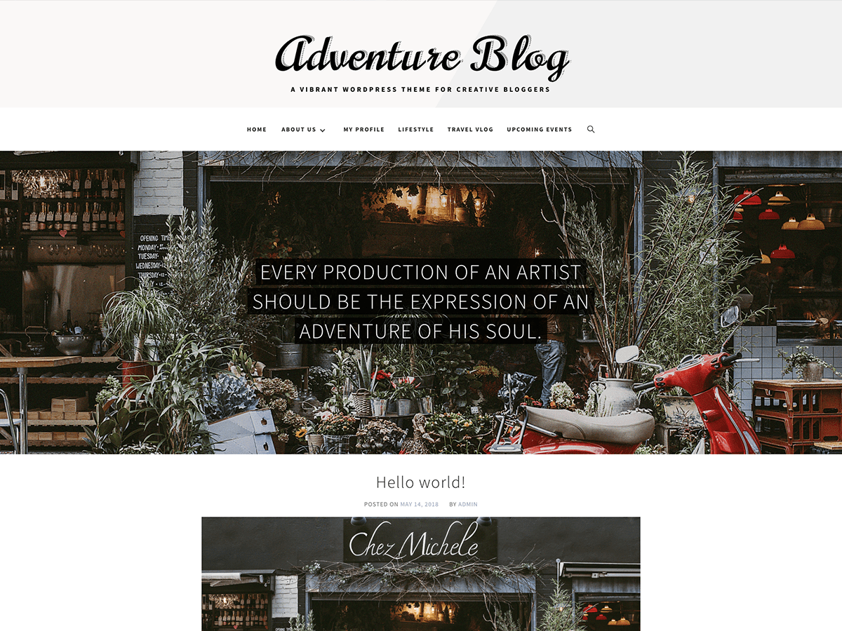 Adventure Blog screenshot