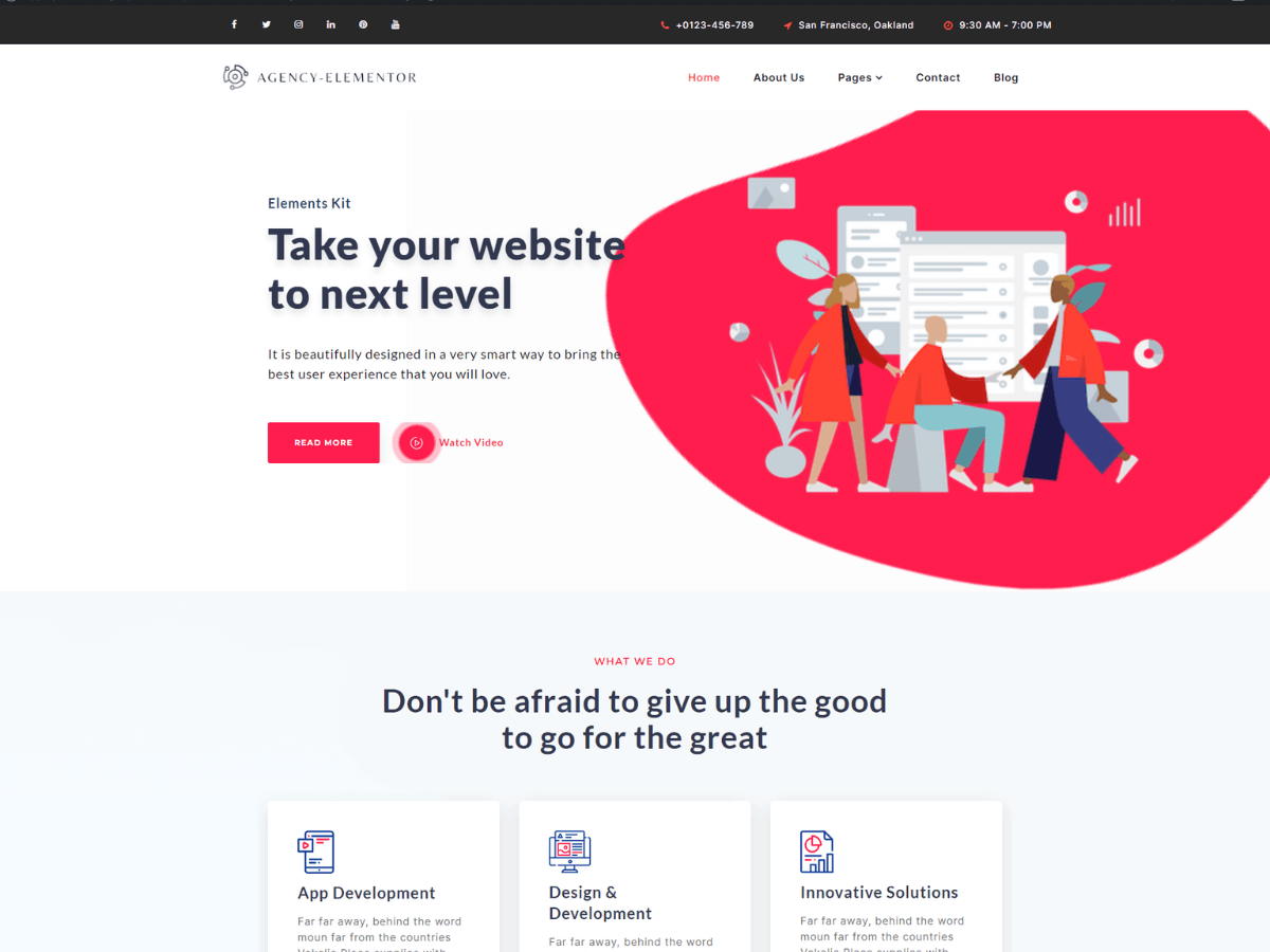 Agency Elementor Screenshot
